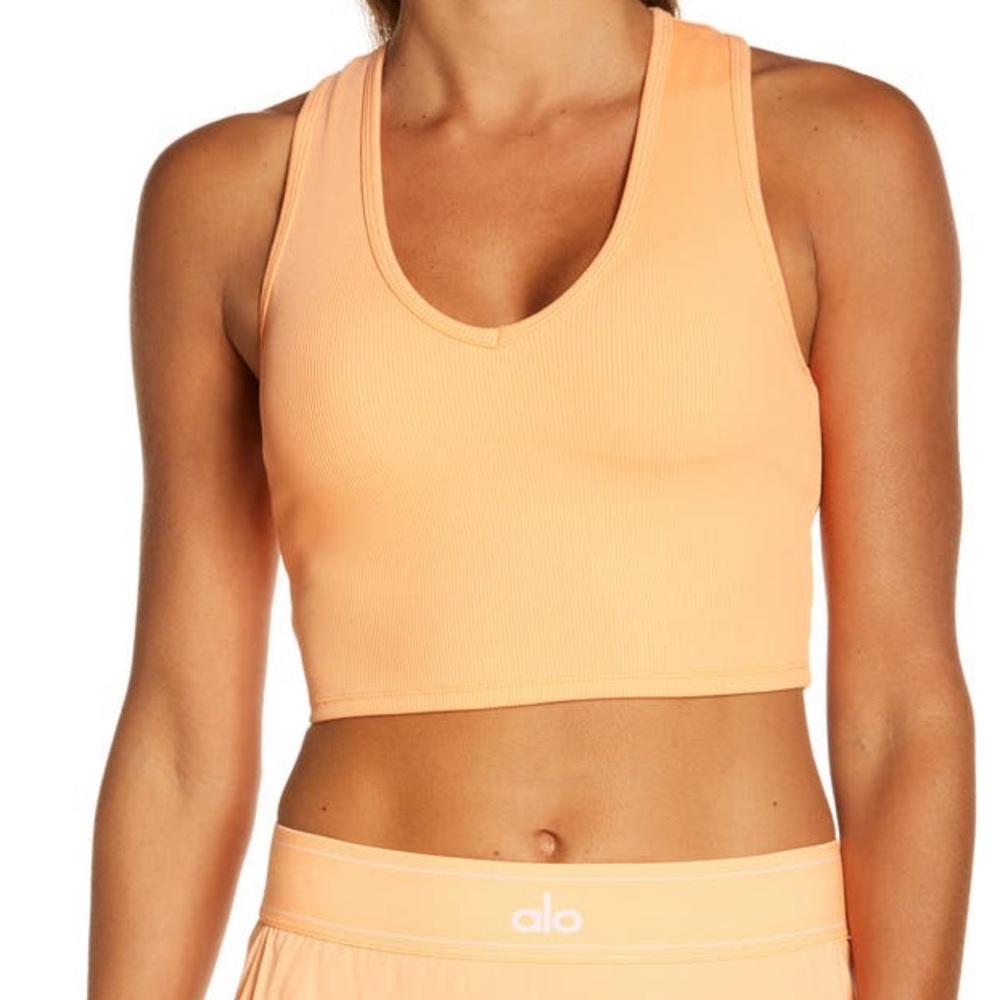 Alo Goddess Ribbed Cropped Raceback Tank